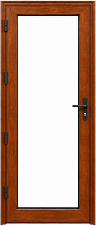Porta América Vdr. Liso Incolor Temperado Alumínio Amadeirado - Linha Maxx - Esal