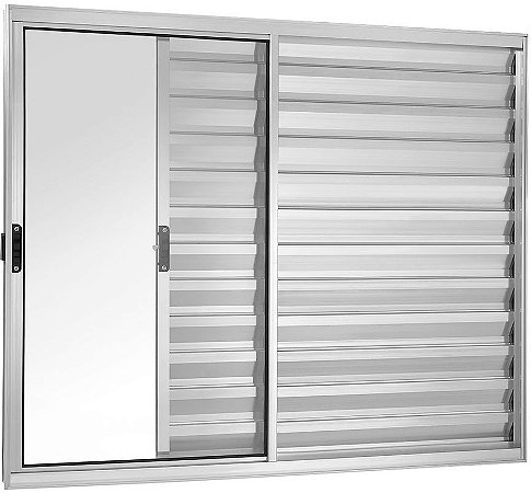 Janela Veneziana 3 Folhas Sem Grade Alumínio Brilhante - SPJ Modular Plus