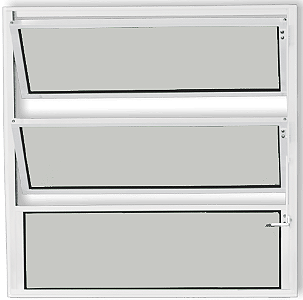 Janela Basculante 1 Seção Alumínio Branco Vidro Mini Boreal - SPJ Modular Plus