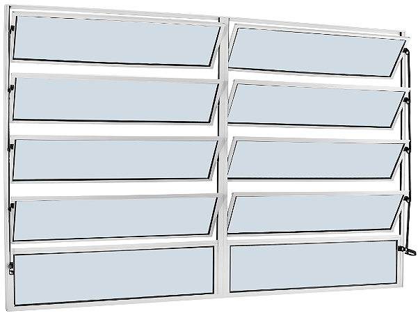 Basculante 2 Seções Alumínio Branco - Linha Ecosul - Esquadrisul