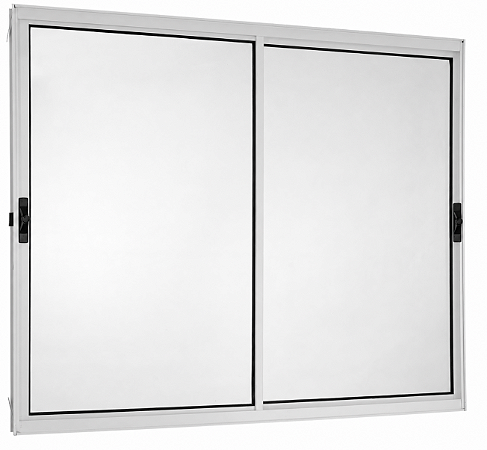 Janela Correr 2 Folhas Móveis Sem Grade Alumínio Branco - SPJ Modular Plus
