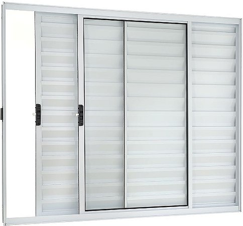Janela Veneziana 3 Folhas Sem Grade Alumínio Branco - SPJ Modular Plus