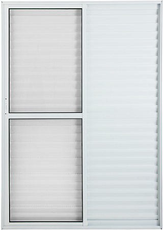 Porta Balcão 3 Fls (1 Fixa) Alumínio Branco Com Fechadura Vdr Liso - Spj Linha 25