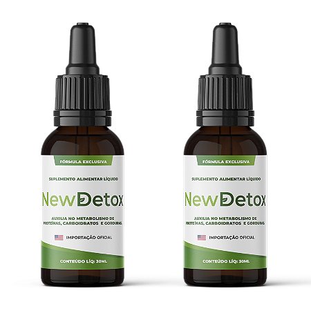 Kit 3 New Detox Gotas 100% Original Natural