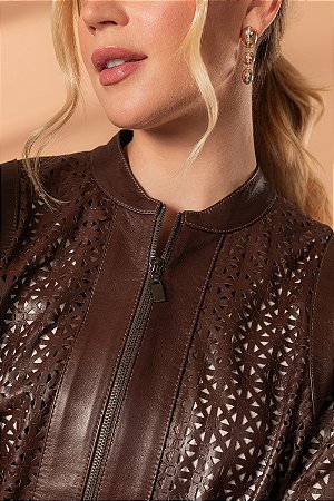Jaqueta de Couro Bomber