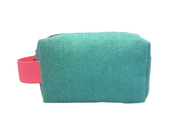 Necessaire Quadradinha menta alça Pink