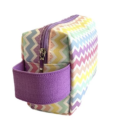 Necessaire Quadradinha Zigzag com lilás