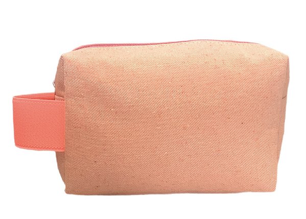 Necessaire Quadradinha lona rosa alça Pink neon