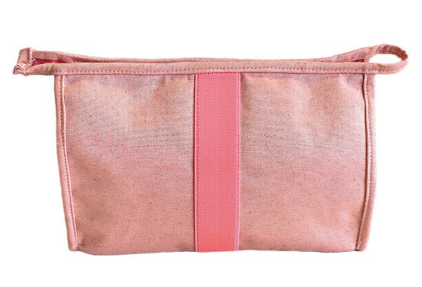 Necessaire Trancoso lona rosa faixa pink