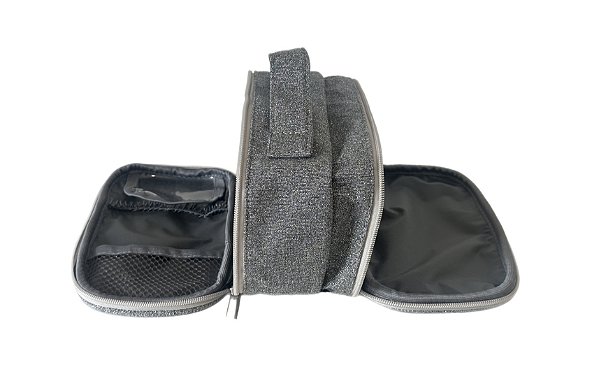 Necessaire make dupla prata brilho