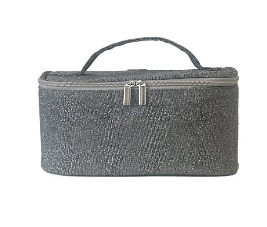 Necessaire Espelho prata brilho