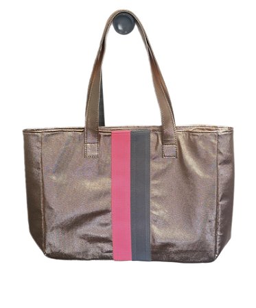 Bolsa Paris cobre com faixa cinza e pink