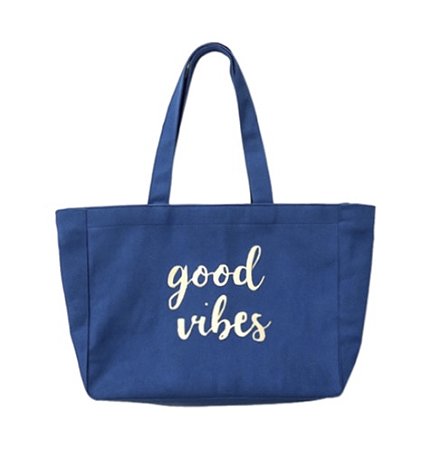 Bolsa Positano azul GOOD VIBES