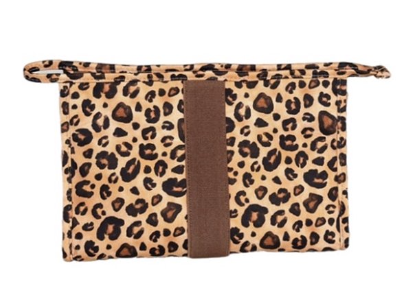 Necessaire Trancoso Onça faixa marrom