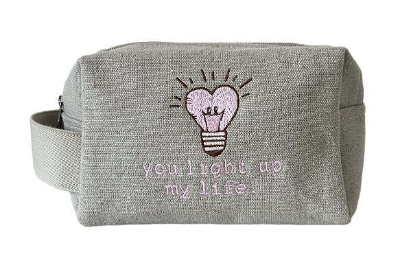 Necessaire de lona bege lâmpada