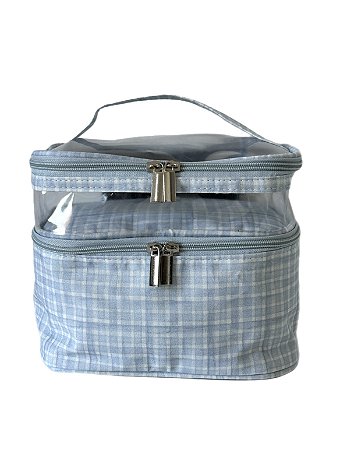 Frasqueira dupla Xadrez azul