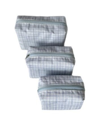 Trio Quadradinhas xadrez azul