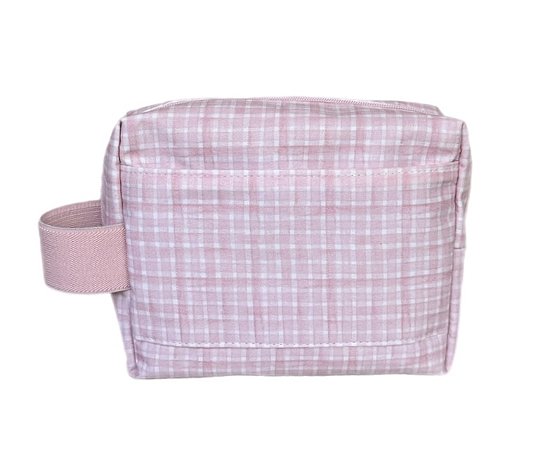 Necessaire Rafa xadrez rosa