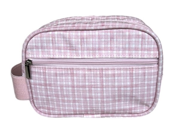 Necessaire mini dupla xadrez rosa