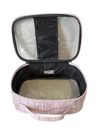 Necessaire Liz xadrez rosa