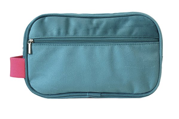 Necessaire Dupla Acqua turquesa alça pink