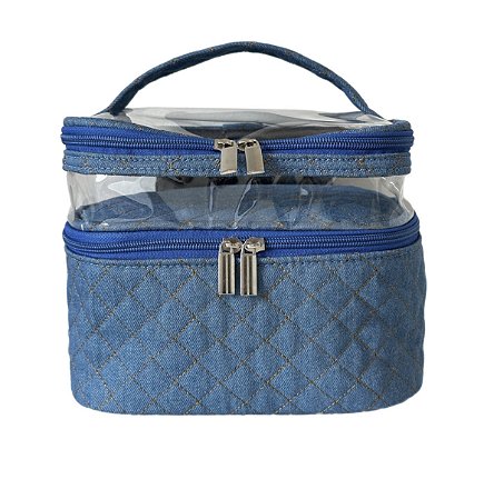 Frasqueira dupla jeans matelasse