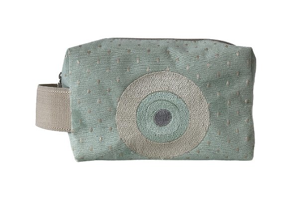 Necessaire Quadradinha poa olho grego