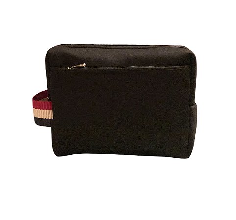 Necessaire Rafa neoprene alça listrada vermelho e azul