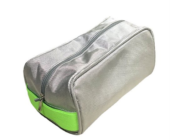 Necessaire Félix prata alça verde neon