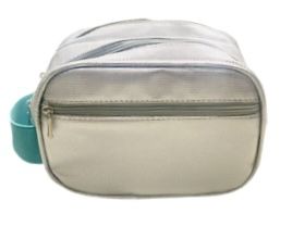 Necessaire mini dupla prata alça turquesa