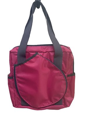 Bolsa Beach tennis pink alça cinza