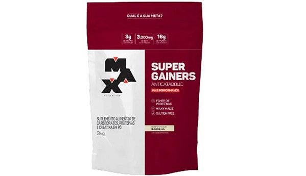 Refil Super Gainers MAX TITANIUM 3kg - AT SUPLEMENTOS