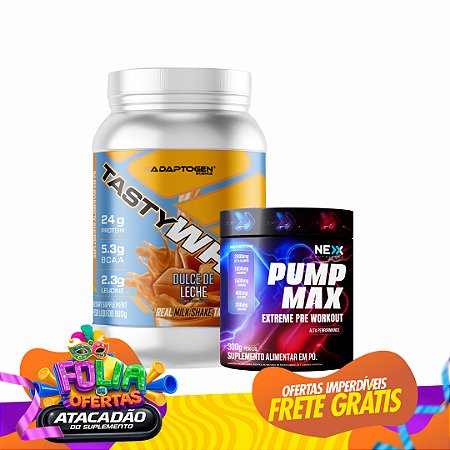 COMBO TASTYWHEY 900G+PRÉ TREINO 300G