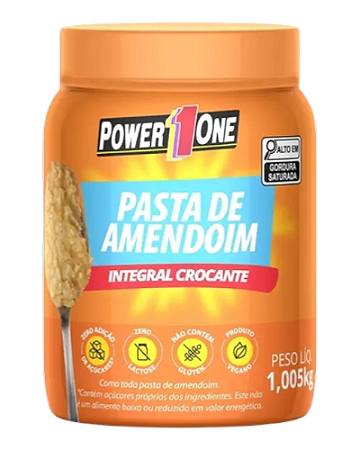 PASTA DE AMENDOIM POWER1ONE CROCANTE 1,005KG