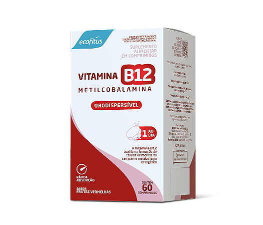 VITAMINA B12 METILCOBALAMINA ECOFITUS F VERMELHAS 60CPR