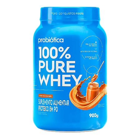 100% PURE WHEY PROBIOTICA DOCE DE LEITE PT 900G