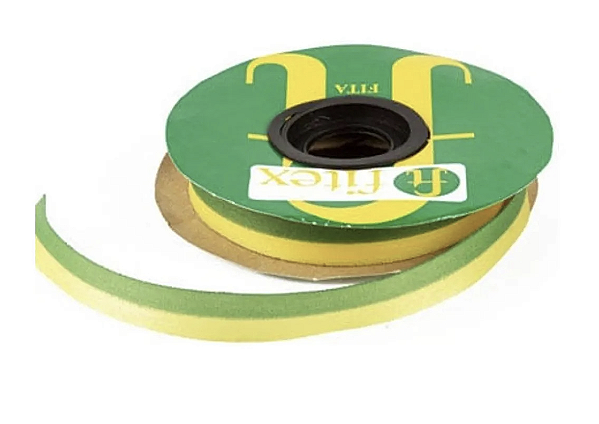 Fita de Tafeta Verde Amarela 15mm