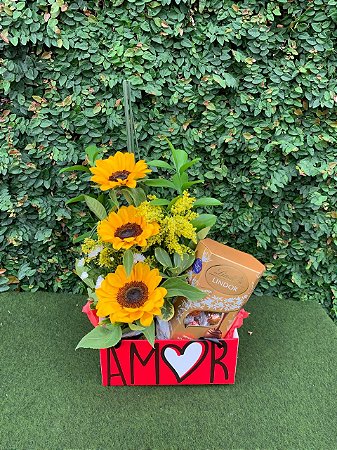 Arranjo Sun com Chocolate Lindt 75 Gramas