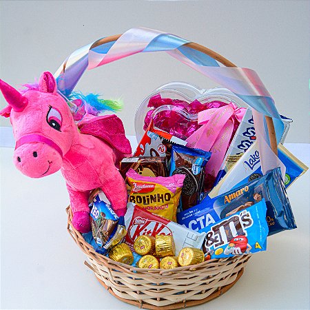 Cesta de Chocolate Unicórnio Meninas