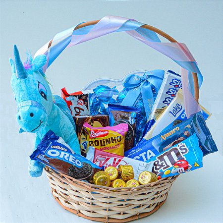Cesta de Chocolate Unicórnio Meninos
