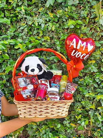 Cesta Especial De Chocolate Com Urso Panda AmoVocê