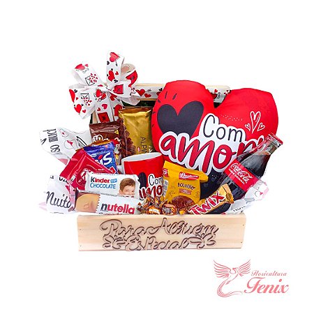 Baú de Chocolates Romântico Com Amor