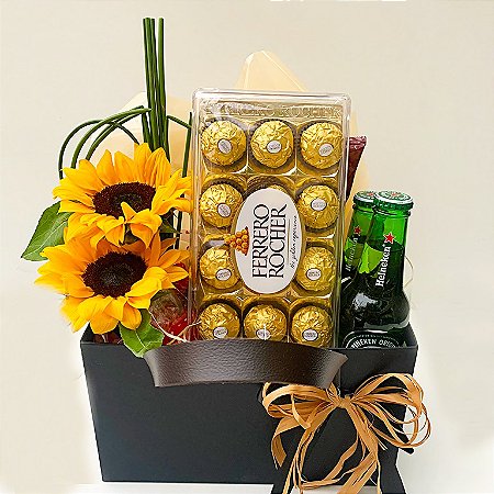 Box Luxo com Girassóis e Cervejas