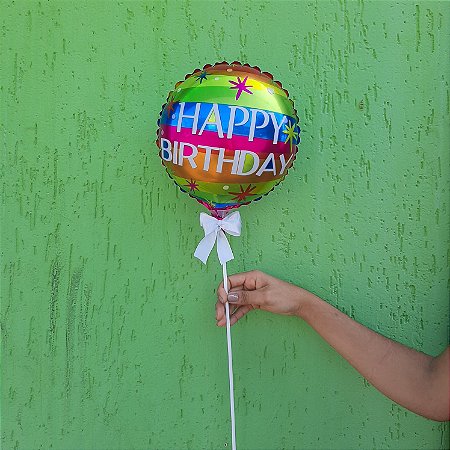 BALÃO REDONDO HAPPY BIRTHDAY