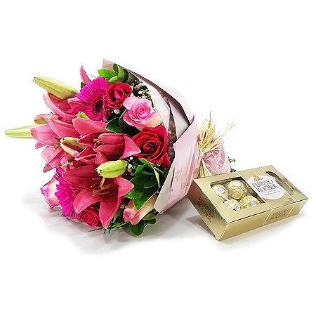 Buquê de Flores Amizade na Cor Rosa