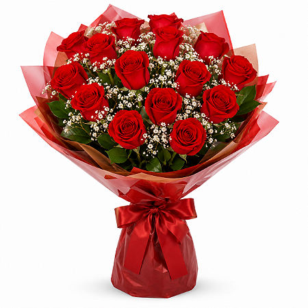 Buquê Poema - Tradicional de 15 Rosas Vermelhas