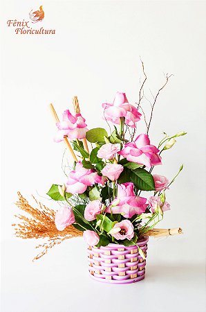 Amor com Rosas Importadas e Lisianthus