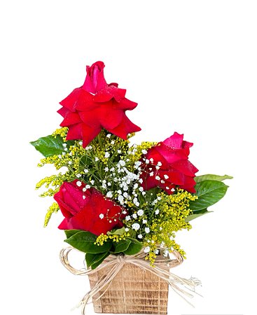 Arranjo Elegância de rosas vermelhas