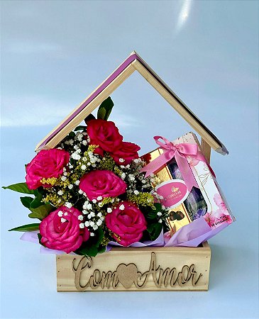 Cesta de Flores com Chocolate Viermon