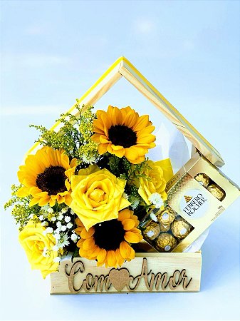 Casinha de Girassóis com Ferrero Rocher